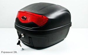 Kufer Moretti MR-808, 28 l, czarny, czerwony odblask -MORETTI PARTS