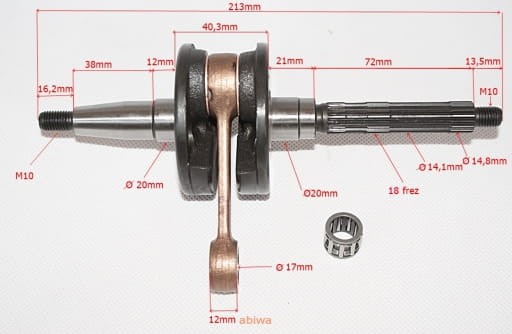 WAŁ KORBOWY 2T- PIAGGIO ZIP, TYPHOON, APRILIA, VESPA, GILERA - ABIWA