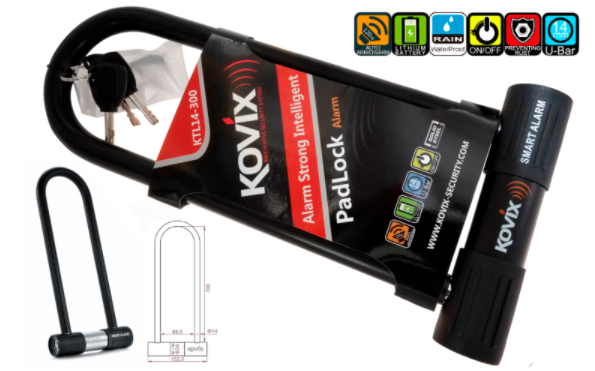 KŁÓDKA U-LOCK Z ALARMEM 120DB KOVIX KTL14-300