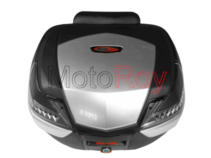 Kufer PREMIUM dwukaskowy srebrno-czarny - Motoroy