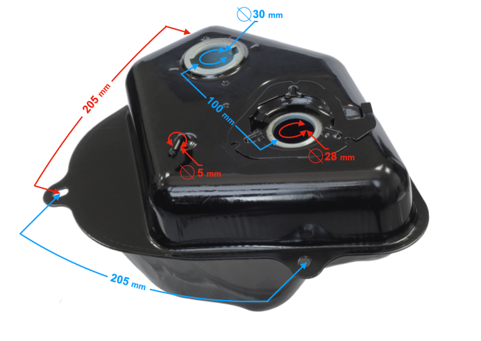 ZBIORNIK BAK PALIWA SKUTER BARTON SCALPEL ZIPP TOPS PLUS + 50CC
