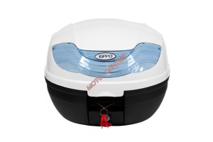 Kufer Kippo YM-815 Czarny Mat/Biały Niebieski Odblask 32L