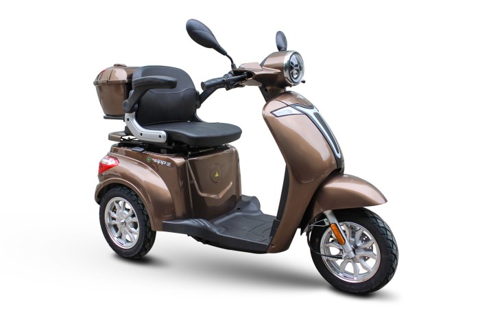 Zipp 3E skuter elektryczny inwalidzki / dla seniorów trójkołowy brązowy
