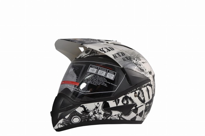 Kask KXD PRO model 908 dziecięcy i dla dorosłych z homologacją czarno-biały