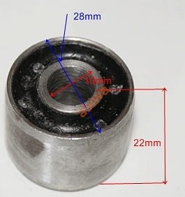 TULEJA METALOWO-GUMOWA SILNIKA ZIMMERBLOCK 28x22X10 139QMB DUŻY