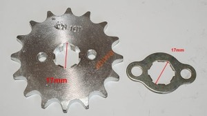 ZĘBATKA PRZÓD ATV 428-16 Z + ZABEZPIECZ (ŚR.17 MM)